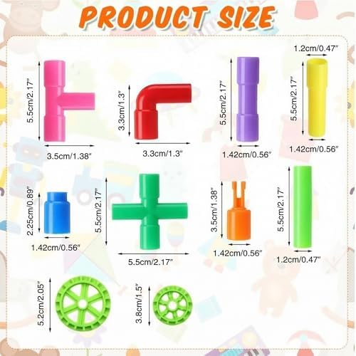 Libima 248 Pcs Tube Toy Building Pipes Tubular Stem Blocks for Kids - Image 2