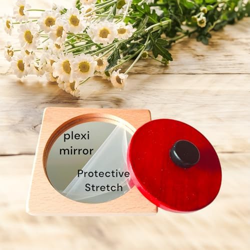Montessori Object Permanence Box with Safe Shatterproof Mirror (Beech Wood) – Peekaboo Baby Toy for 6-12 Months – Non-Toxic Water-Based Paint, Gift Ready - Image 6