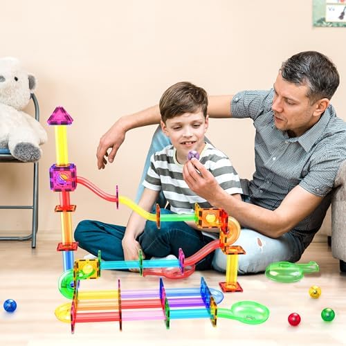 PicassoTiles Marbles for Magnetic Block Tiles Race Track Building Maze Set - Image 2