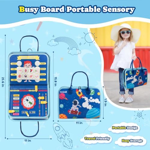 Montessori Busy Board & Busy Book 25+ Activities for Toddlers, Sensory Toy - Image 3