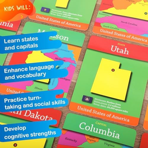 GeoCards USA Flashcards, States and Capitals, Geography Games for Ages 4+ - Image 4
