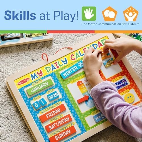 Melissa & Doug My First Daily Magnetic Calendar, Classroom Calendar for Kids Activities with Weather & Seasons, Preschool Toys for Girls & Boys Ages 4+ - Image 5