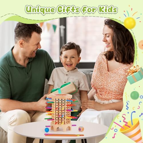 Montessori Game Wooden Board Game, 36 Colorful Wooden Sticks Dice Game - Image 4