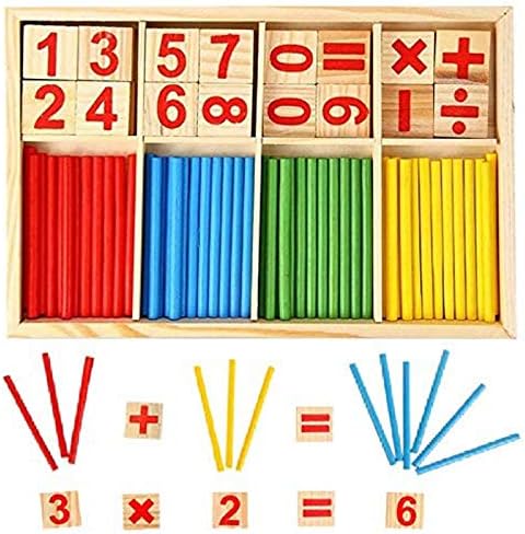 KUTOI Counting Number Blocks and Sticks | Montessori Toys for Kids Learning| Homeschool Supplies for Math manipulatives | Toddlers Educational Wooden rods with Storage Tray by KUTOI