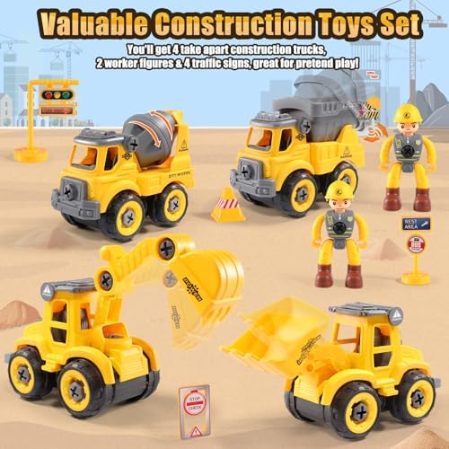 LUDILO 4PCS Take Apart Construction Toys for 3 Year Old Boy Birthday Gift - Image 6