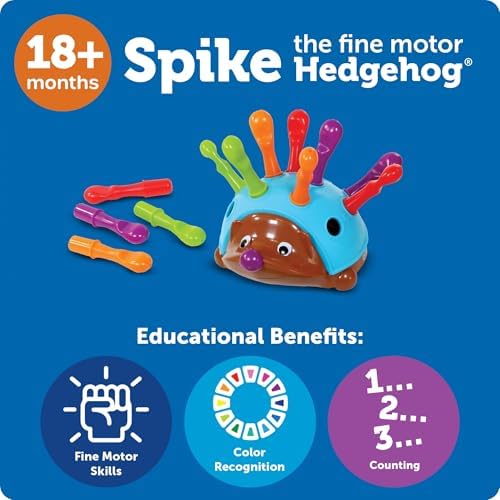 Learning Resources Spike The Fine Motor Hedgehog - Toddler Montessori Toys, Stacking Shape, Gifts for Boys and Girls, Sorting and Matching Skill Activities, Educational Games, Kindergarten - Image 6