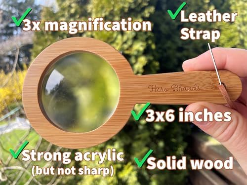 Wood Magnifying Glass for Kids - Wooden Montessori Learning Adventure Toy - Learn and Explore - Wooden Magnifier - Image 2
