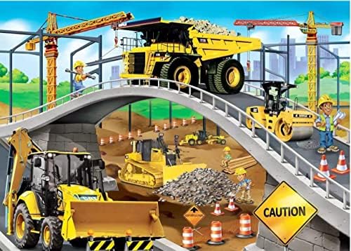 LELEMON Puzzles for Kids Ages 4-8,Construction Site 100 Piece Puzzles for Kids,Educational Kids Puzzles Jigsaw Puzzles in a Metal Box,Children 100 Piece Puzzle Games Puzzle Toys for Girls and Boys by LELEMON
