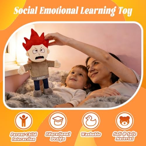 Angry Emotion Hand Puppet for Kids & Toddlers – Social Emotional Learning Plush Toy, 12 Inch Feelings Puppet for Emotional Recognition, Preschool Classroom Activities & Role Play - Image 6