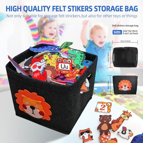 SKOLESK 204Pcs Animals Felt Busy Board Story Set with Storage Bag Preschool Large Wall Storyboard Forest Themed Early Learning Interactive Play Kit Wall Hanging Gift for Toddlers Kids 40 X 28 Inch - Image 5