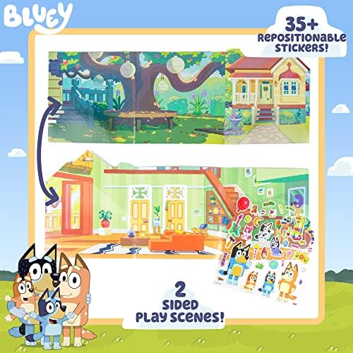 Horizon Group USA Bluey Sticker Playset, 2 Sticker Play Scenes, 35+ Reusable Puffy Bluey Repositionable Stickers for Kids, Perfect for Travel, Screen-Free Fun - Image 3