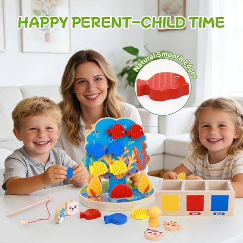 1-6 Year Old Girl Gifts, Wooden Tree Toys Toddler Toys for 2-8 Year Old Boys Preschool Learning Activities Autism Toys Sorting Toy for Toddlers 3-5 Girl Birthday Gift Age 2 3 4 5 - Image 5