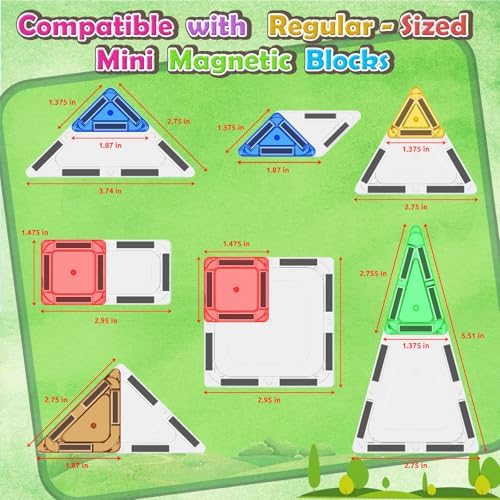 ORZbb 65PCS Mini Magnetic Tiles Toddler Travel Essentials Set with Case, Magnetic Building Blocks Sensory Montessori Preschool Learning Toys Gifts for 3-8 Year Old Boys Girls - Image 3