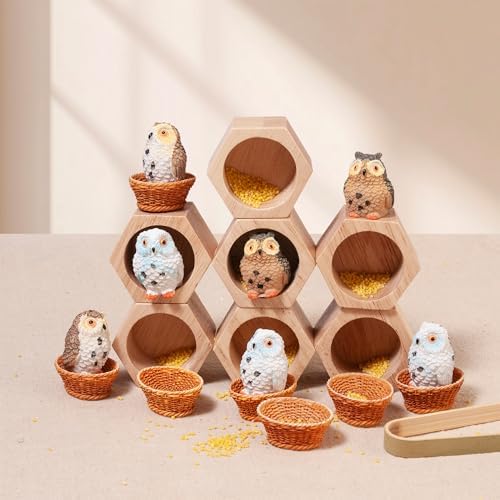Sorting Stacking Wooden Toys for Toddlers Owl Montessori Toys - Image 6