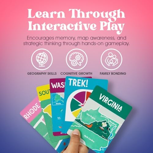 Geo Neighbors 50 States Card Game, Fun Learning Toys for Ages 6 and Up - Image 3