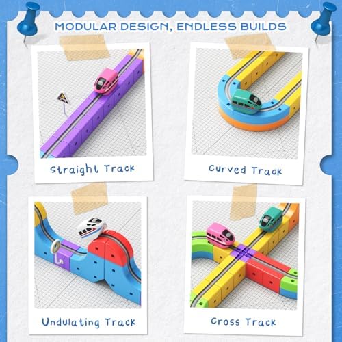 Electric Train Set,3D Infinity Flexible Tracks with Anti-Gravity Car for Kids Ages 3-8,DIY Race Track Block Building Toys,32pcs STEM Toy Train Birthday Gifts for Boys and Girls - Image 6