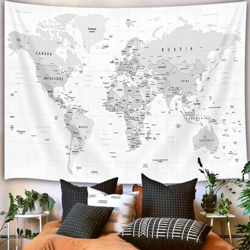 JAWO Tapestry for Kids Student, with Countries and Major Cities Tapestries Educational Asia Europe South City Topography America Africa Japan Wall Tapestry 80X60 Inch(Red) - Image 2