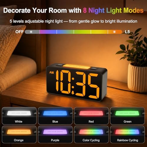 DreamSky Small Digital Alarm Clock with Night Light for Kids Bedroom - Image 4