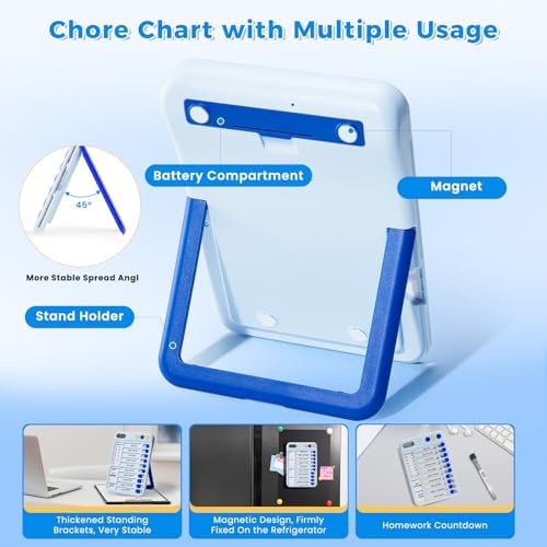 2-in-1 Digital Timer with Chore Chart for Kid 21PCS Magnetic Schedule Board - Image 5
