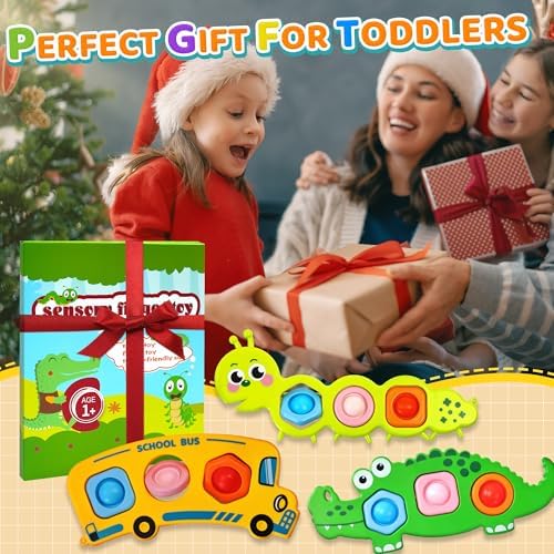 3PC Fidget Popper Sensory Toys Airplane Travel Activities for Toddlers Pop It Fidget Toys for 12+ Month Babies 1 2 3 Year Old Girls Boys Christmas Stocking Stuffer Easter Basket Stuffer Gift - Image 6