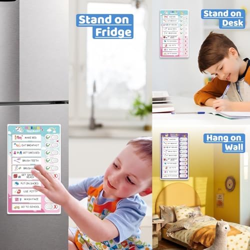 CustomMaster 3 in 1 Bedtime/Morning/Daily Routine Chart for Kids, Magnetic Chore Chart for Kid, Visual Schedule for Kid Toddlers - Image 6
