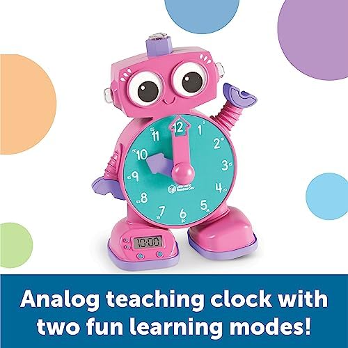 Learning Resources Tock The Learning Clock Pink - Digital Clock for Classroom, Telling Time, Kids Timer, Homeschool Essentials, Montessori, Toddler School Supplies, Gifts for Boys and Girls - Image 2