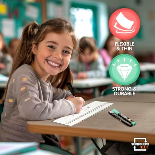 Scribbledo Dry Erase Number Line for Students Grades K2-K3, 10 Pack Double-Sided 0-20 and Open Number Line Layouts for Hands-On Elementary Math Practice, Classroom, Homeschool and Tutoring 4x12 Inch - Image 2