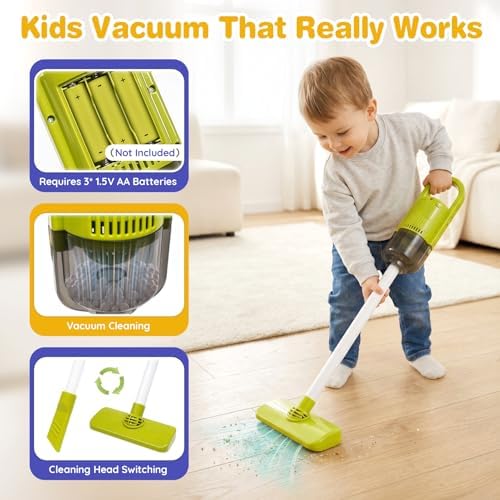 Dreamon Toddler Cleaning Set - 14Pcs Kids Cleaning Toy Set with Kids Vacuum - Image 2