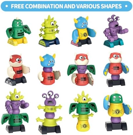 STEM Magnetic Robot Building, Toys for Kids 3 4 5 6 7 8, Transformable Stacking Bots with Storage Box, Creative Learning Christmas and Birthday Gifts for Boys Girls 3-5 4-8 - Image 3