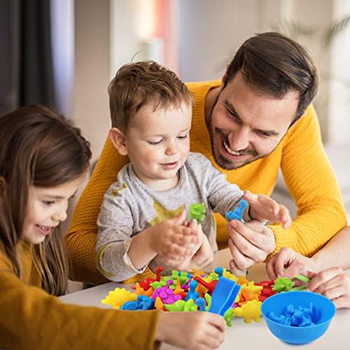 RAEQKS Counting Sorting Dinosaur Toys Montessori Sensory Matching Toy with Bowls Preschool Learning Activities Educational Stacking STEM Game Animals Gifts Sets for Kids Aged 3+ Years Old Boys Girls - Image 6