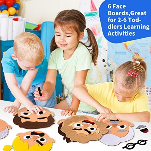 Craftstory 116 Pcs Feeling & Emotions Busy Board Sensory Toys for Toddlers - 6 Family Face Boards Social-Emotional-Learning-Games, Kids Autism Speech Therapy Materials, Gifts for Boys Girls Age 3+ - Image 4