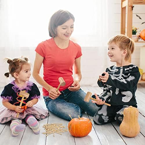 Wooden Mallet Hammering & Pounding Toys Set Simulation Wooden Mallet Toddler Fake Hammer Portable Toy Hammer for Kids - Image 4