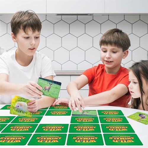 Hebayy Wild Animal Matching Game, 80 PCS Realistic Animal Memory Matching Cards for Toddlers 40 Pairs Real Animal Memory Cards Educational Toys for Preschool Boys & Girls 4 5 6 Years Old - Image 7