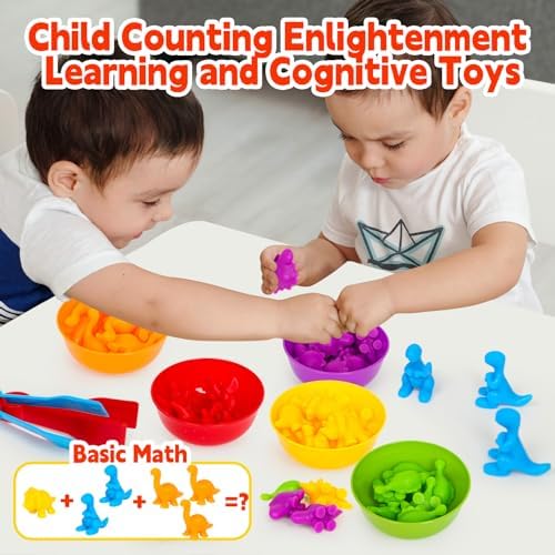 Dinosaur Toys,Color Sorting Toys for Kids,Montessori Education Learning Activities Sensory Training & Counting Games Christmas Stocking Stuffers Gifts for 3 Year Old Boys Girls - Image 5