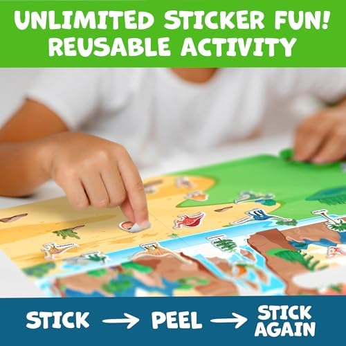 Reusable Sticker Books for Toddlers 1-3, Stickers for Toddlers 2-4 Years - Stickers for Kids Airplane Toys for Toddler 1-3, Toddler Travel Toys - Reusable Sticker Book Birthday Gifts for Boys Girls - Image 5