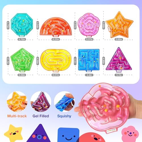 Sensory Toys Fidget Autism Toy for Kids: 8 Pack Gel-Filled Maze Squeeze Sensory Toys for Children - Calming Fidget Toys for Classroom - Image 4