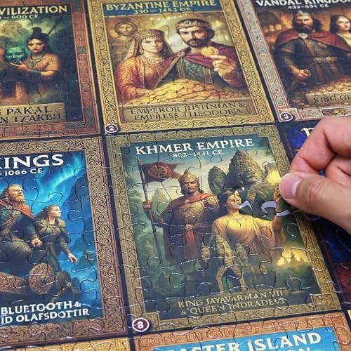 Think2Master Colorful Post Classical Civilization 500 Pieces Large Format Jigsaw Puzzle: 13+, Teens, Adults & Families. Great Gift with Historical Timeline & World Map. Size: 26.8” X 18.9” - Image 2