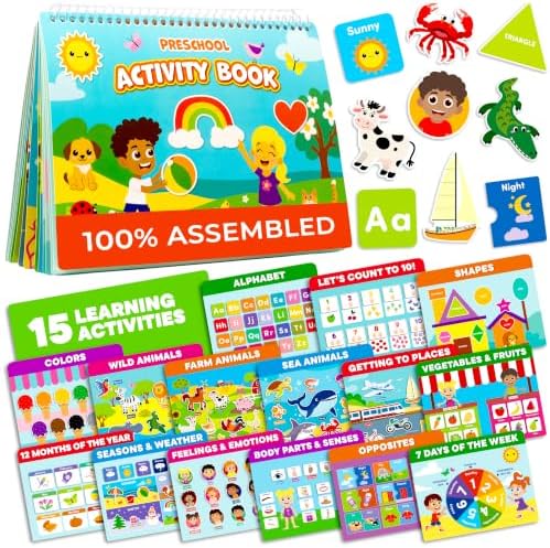 Preschool Busy Book for Toddlers 3-5, Educational Montessori Activity Toy by CleverFoxPlay