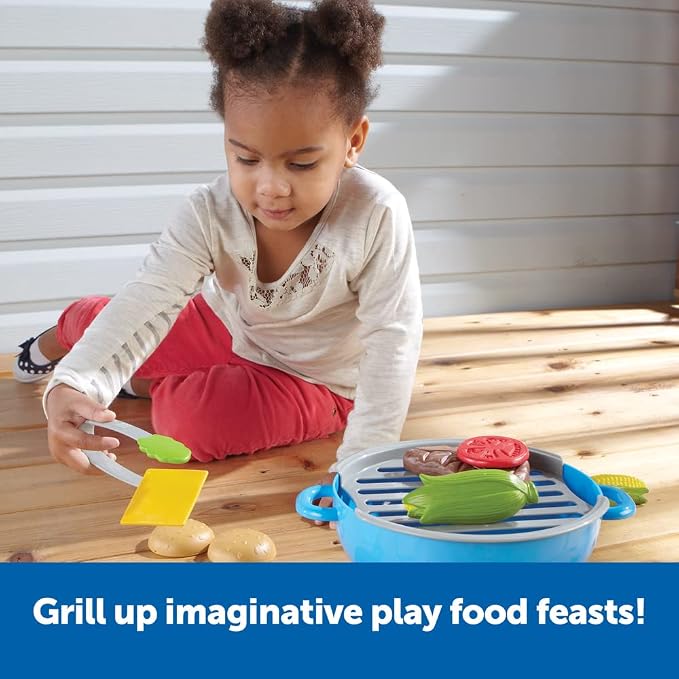 Learning Resources New Sprouts Grill It! Barbecue Set - Play Food for Kids, Kitchen Toys Accessories, Imaginative Play, Fine Motor Skills, Interactive Toddler Activities, Gifts for Boys and Girls - Image 2