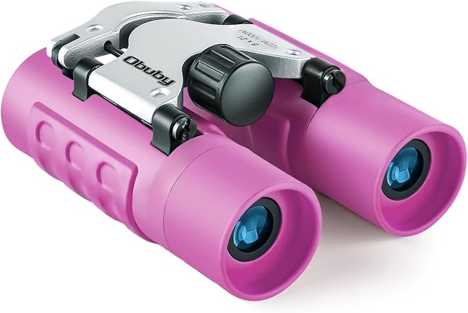Real Binoculars for Kids Gifts for 3-12 Years Boys Girls 8x21 High-Resolution Optics Compact Toy Binocular for Bird Watching,Travel, Camping by Obuby