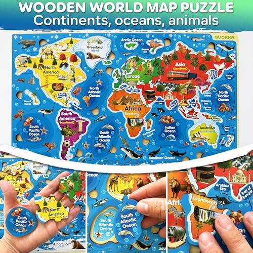 US Map Puzzles for Kids Ages 4-6 - Wooden Toddler Puzzles Ages 3-5 - Image 3