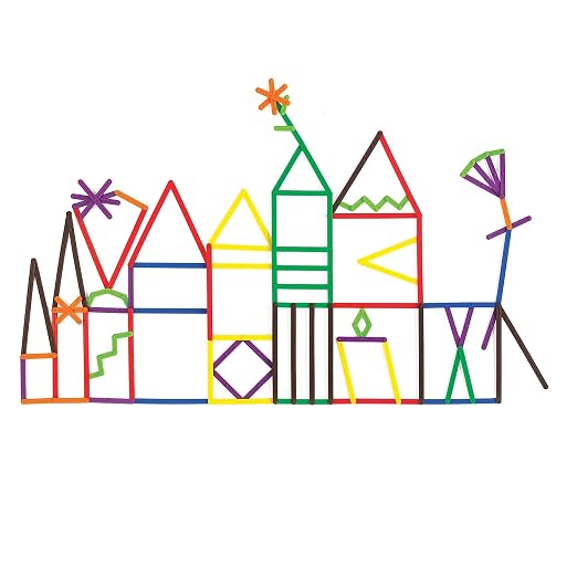 edxeducation Junior GeoStix - In Home Learning Toy for Early Math and Creativity - 200 Multicolored Construction Sticks - 30 Double-Sided Activity Cards - Geometric Manipulative - Image 4