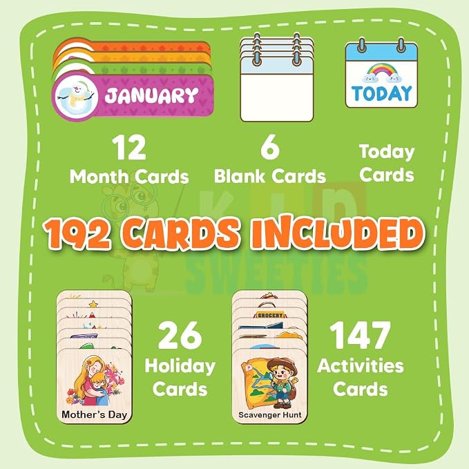 Wooden Weekly Calendar for Kids, Kids Weekly Planner, Large Week's Routine for Toddler, Daily Weekly Routine for Boys Girls Age 3+ (02) - Image 3