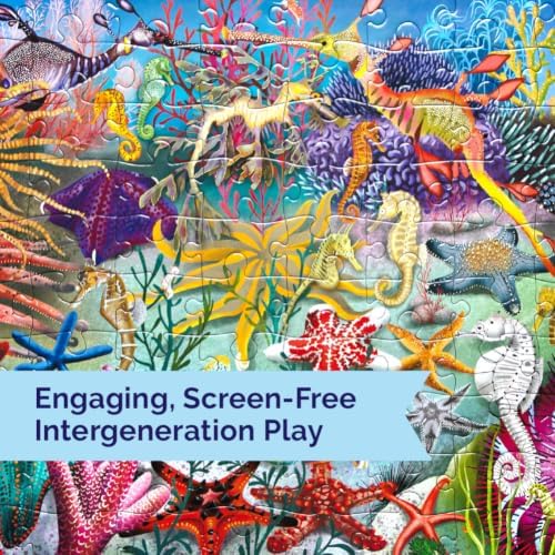 eeBoo Seahorses, Sea Stars & Sea Slugs 100 Piece Children's Puzzle, 27"x18" - Image 5