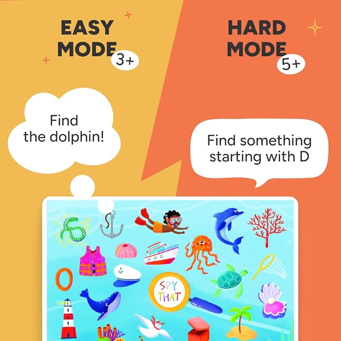 Flashcards Spy that! by Kidrox Squad – Spy that Letter Game for Kids Ages 3+, 20 Double-Sided Picture Search Boards with 400+ Objects, Alphabet Learning Game for Toddlers and Families - Image 4