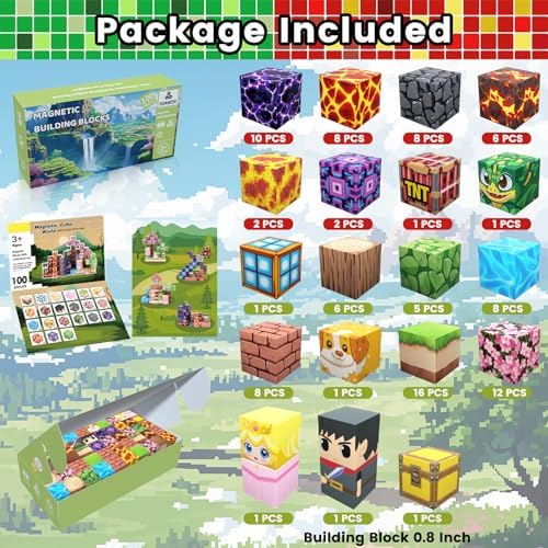 Magnetic Blocks, 100PCS Toys Building Cube Birthday Gifts for Kids - Image 3