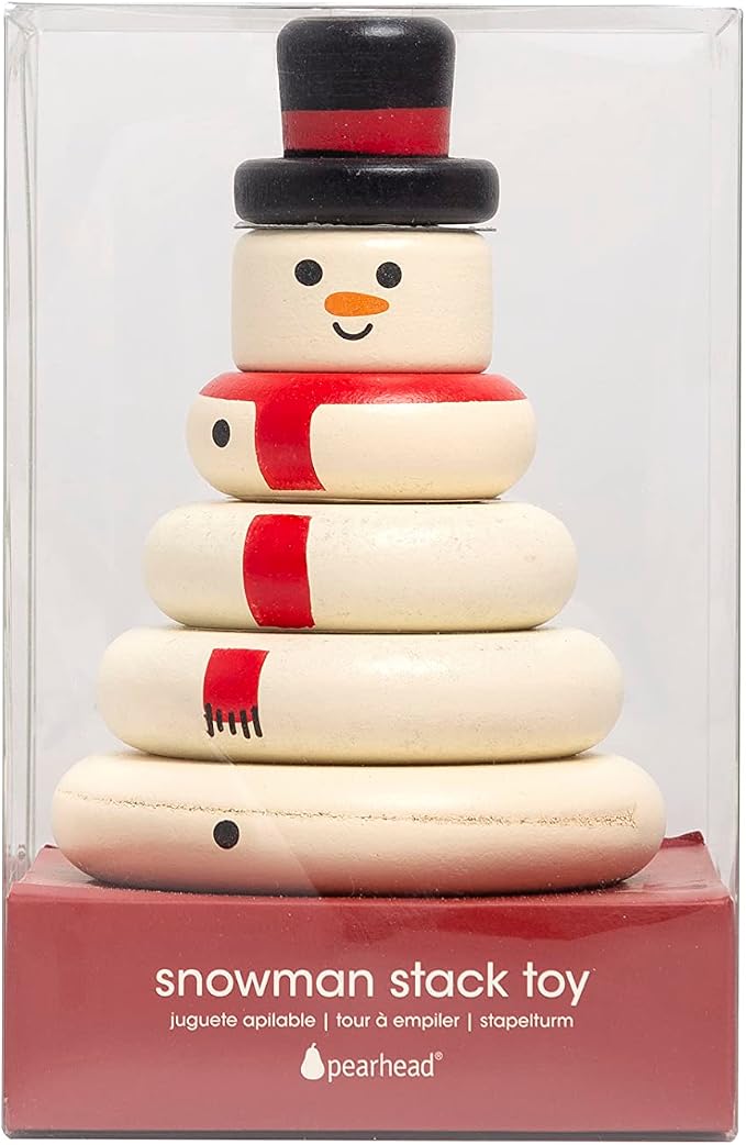 Pearhead Christmas Snowman Stacking Toy Set, Holiday Toys for Toddlers - Image 11