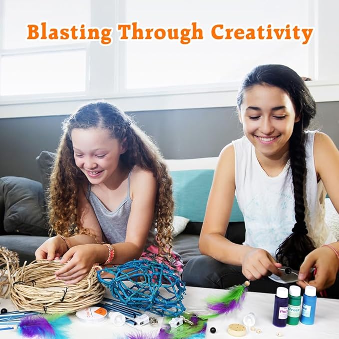 CHARTEKS 3D String Light Craft Kit for Kids, String Art Kit with LED Bulbs and Wind Chime, Arts and Crafts Set, Birthday Gifts for Girls Boys Ages 8+ (with Paint, Corn-Leaf String)