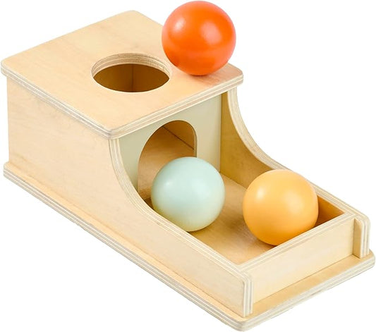 Montessori Mama Object Permanence Box - Montessori Toys for Babies 6-12 Months, Developmental Ball Drop Wooden Toy, Infant Toddler 1 Year Old Learning Essential