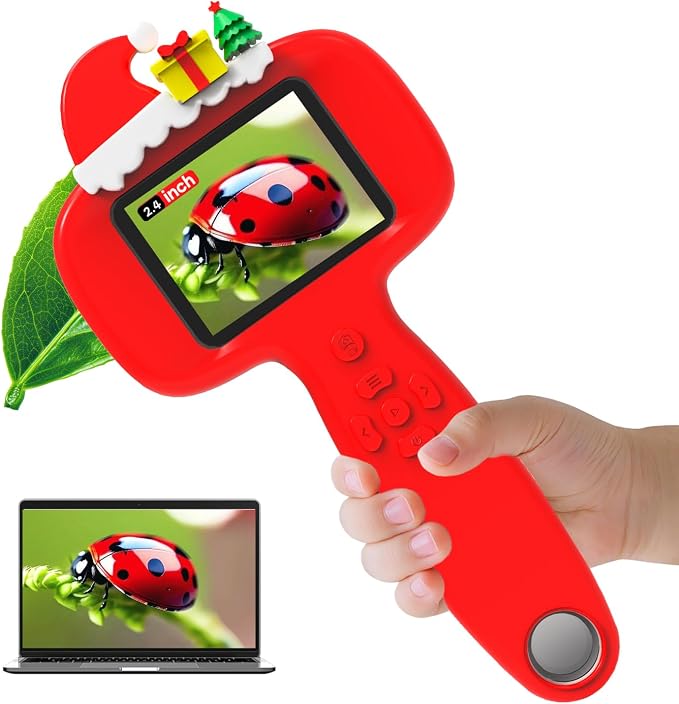 BLACKROOT Microscope for Kids, 2.4" Handheld Digital Pocket Microscope by BLACKROOT